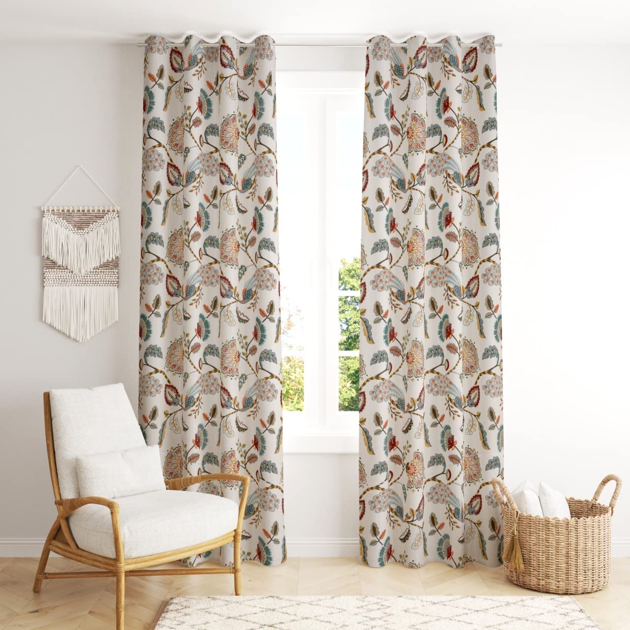 Amigos 100% Cotton Grommet Curtains (Set of 2)