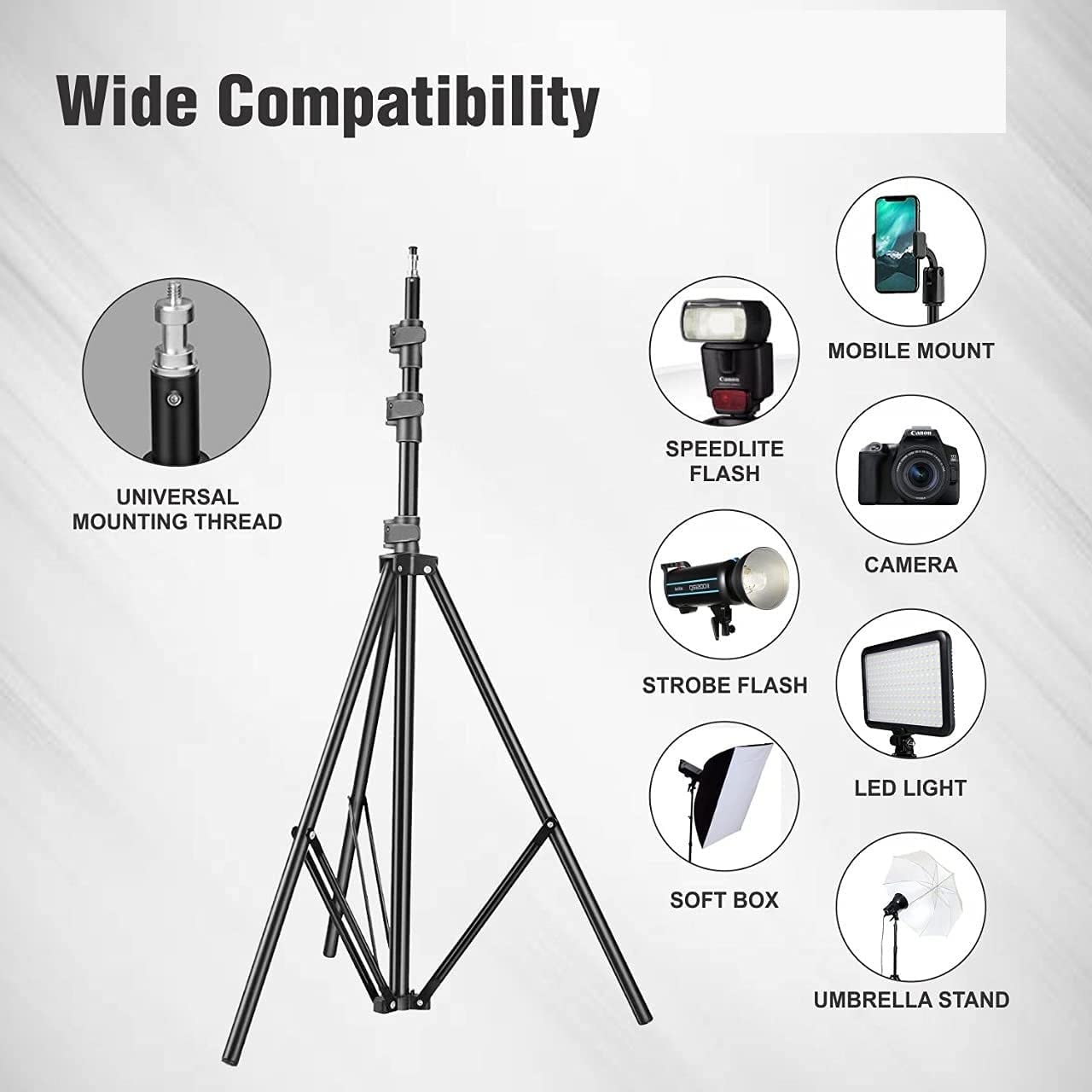 Dyazo 6ft Adjustable Aluminum Light Stand